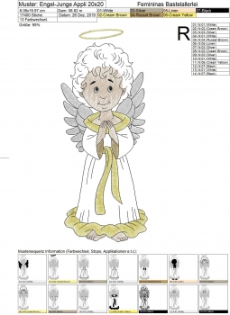 Preview: Teilapplikation "Engel-Junge" (13x18 ; 20x20 ; 20x30)